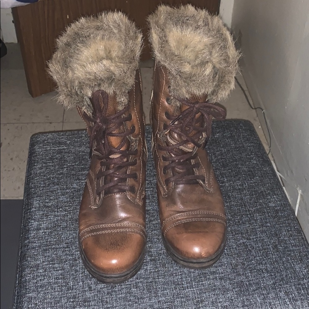 Steve Madden Cognac Tundra Snow Boots